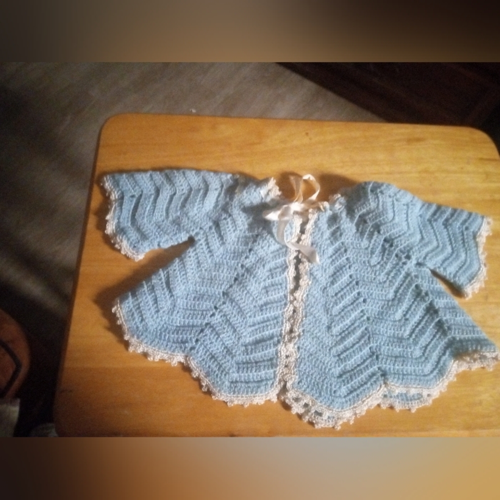 Crochet Baby Matinee Jacket / Cardigan (0 - 3 months / newborn